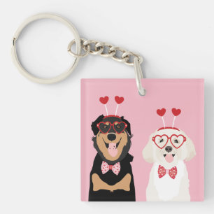 Valentine Dogs Rottweiler Maltipoo Puppy Key Ring
