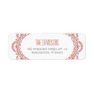 Valentine Doily Address Label - Red