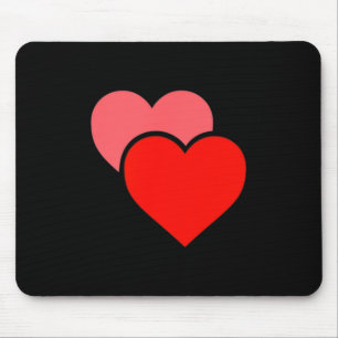 Valentine Double Hearts Graphic  Mouse Mat