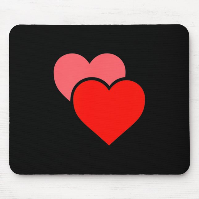 Valentine Double Hearts Graphic  Mouse Mat (Front)