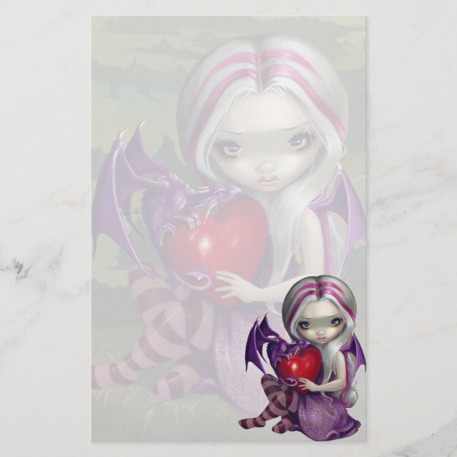 "Valentine Dragon" Stationery (Front)