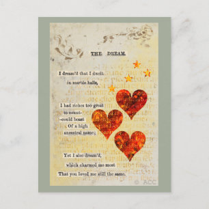 Valentine dream hearts holiday postcard