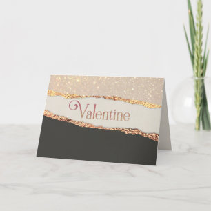 Valentine, Elegant Gold & Black Holiday Card