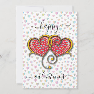 Valentine Elegant Interlocked Hearts Design Holiday Card