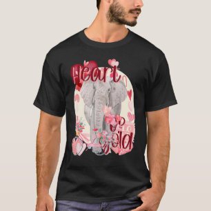 Valentine Elephant Simply Watercolor Southern Colo T-Shirt