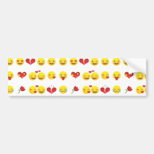 Valentine Emojis Bumper Sticker