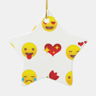 Valentine Emojis Ceramic Tree Decoration
