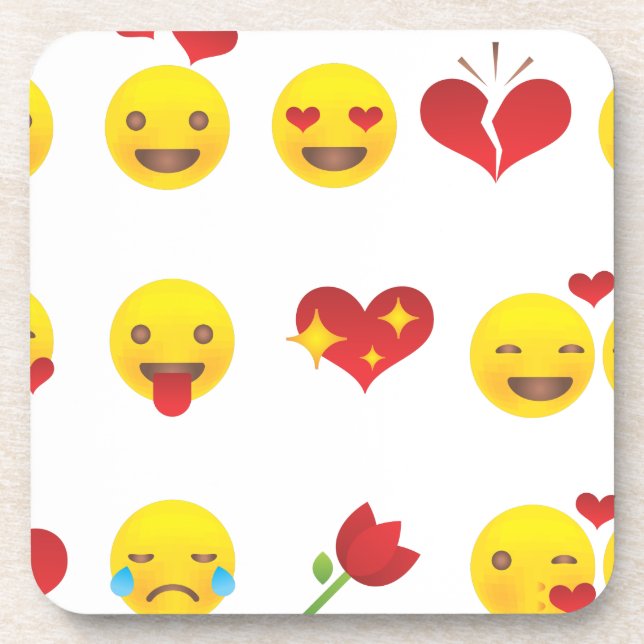 Valentine Emojis Coaster (Front)