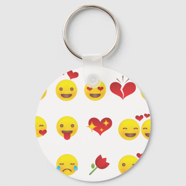 Valentine Emojis Key Ring (Front)