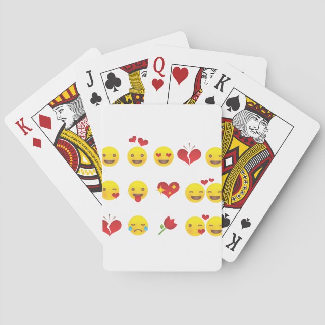 Valentine Emojis Playing Cards (Back)
