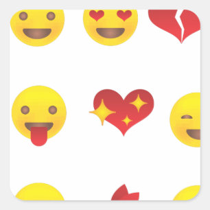 Valentine Emojis Square Sticker
