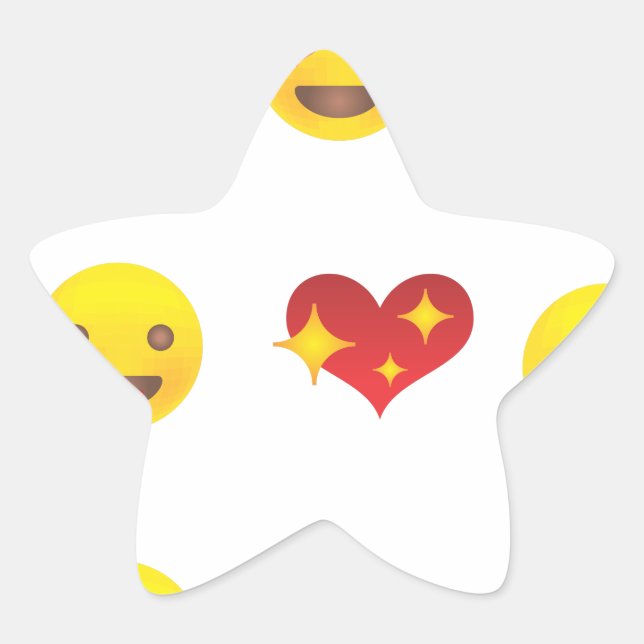 Valentine Emojis Star Sticker (Front)