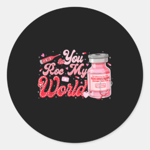 Valentine Er Ed Icu Nicu Rn Nurse You Roc My World Classic Round Sticker