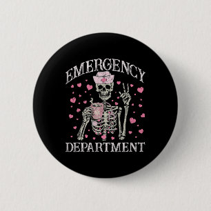 Valentine Er Nurse Emergency Department Room Skele 6 Cm Round Badge