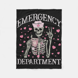 Valentine Er Nurse Emergency Department Room Skele Fleece Blanket