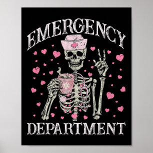 Valentine Er Nurse Emergency Department Room Skele Poster