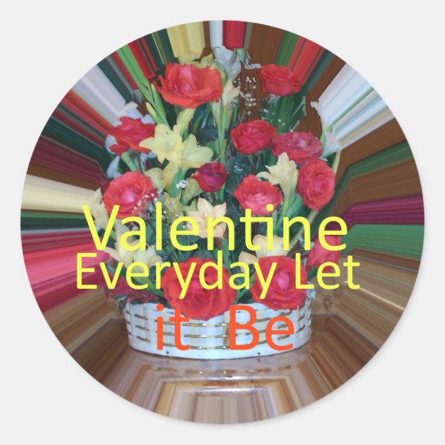 Valentine Everyday Share the Love Classic Round Sticker (Front)