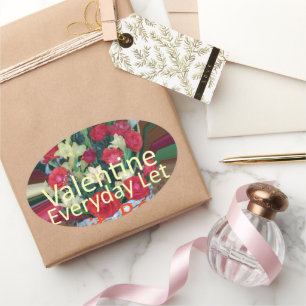 Valentine Everyday Share the Love Oval Sticker