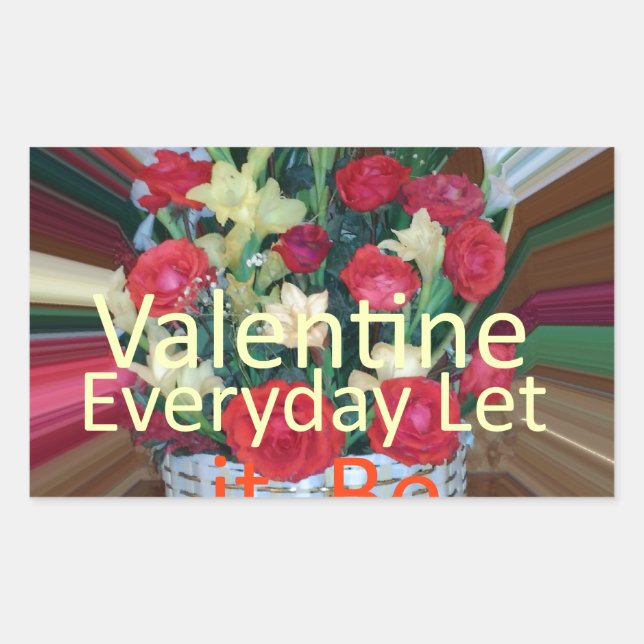 Valentine Everyday Share the Love Rectangular Sticker (Front)