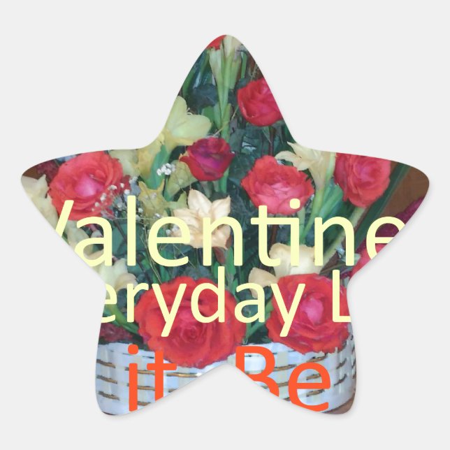 Valentine Everyday Share the Love Star Sticker (Front)