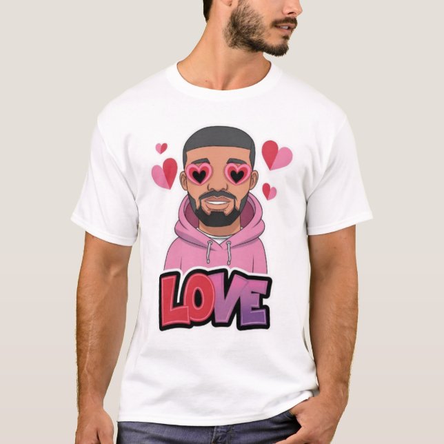 Valentine Eye Heart Drake T-Shirt (Front)