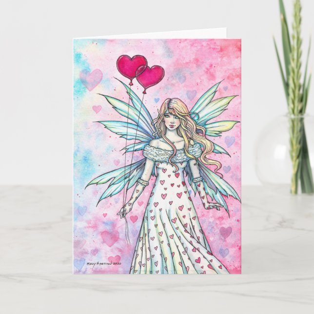 Valentine Fairy Blank Card by Molly Harrison (Front)