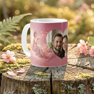 Valentine Fairy on Pink Clouds Fantasy Art Photo Coffee Mug