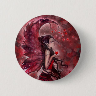 Valentine Fairy Pinback Button 'Hearts'