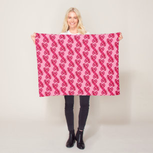 Valentine Falling Love Sweethearts Fleece Blanket