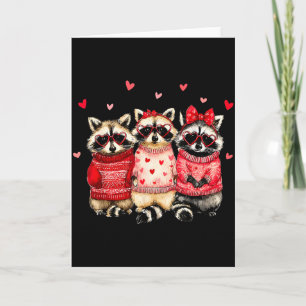 Valentine Feral And Lovely Raccoon Love Heart Vale Card