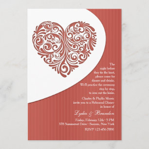 Valentine Filigree Rehearsal Dinner Invitation