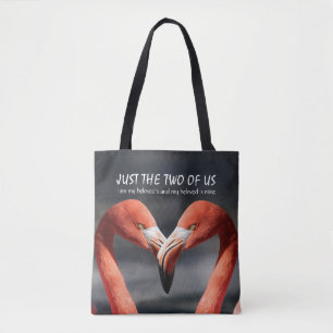 Valentine Flamingo Christian JUST THE TWO OF US Tote Bag