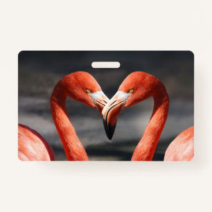 Valentine Flamingo ID Badge