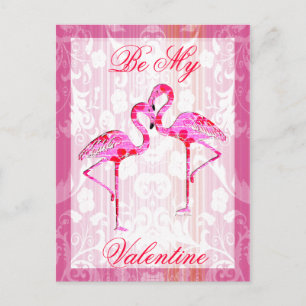 Valentine Flamingos Post Card