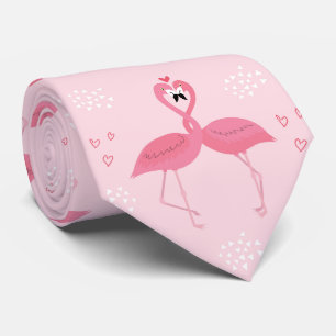 Valentine Flamingos  Tie