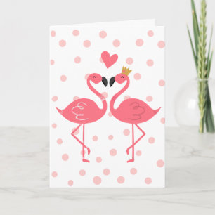 Valentine Flamingos   Won't You Be Mine? Card