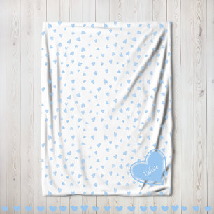 Valentine Floating Hearts blue Fleece Blanket