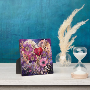 Valentine Floral Heart Art Plaque
