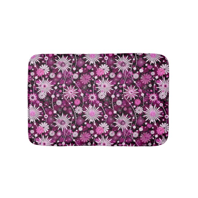 Valentine Floral Pattern Bath Mat (Front)