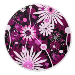 Valentine Floral Pattern Ceramic Knob