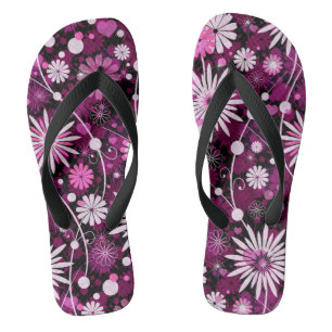 Valentine Floral Pattern Flip Flops