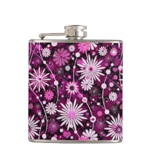 Valentine Floral Pattern Hip Flask