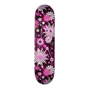 Valentine Floral Pattern Skateboard