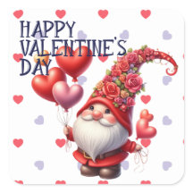 Valentine Flower Hat Gnome Heart Balloons 