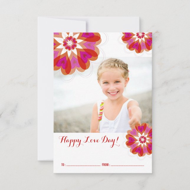 Valentine Flower Love Classroom Valentine's Day Invitation (Front)