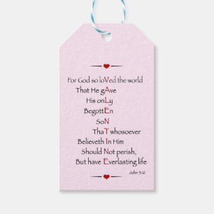 VALENTINE - For God So Loved the World Gift Tags
