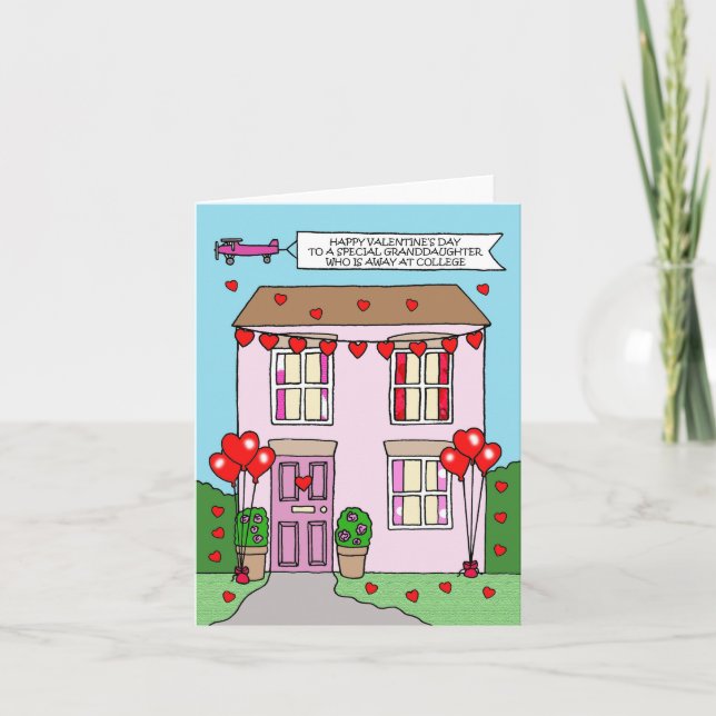 Valentine for Granddaughter Away at College Card (Front)