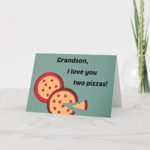 Valentine for Grandson - Pizza humour Holiday Card