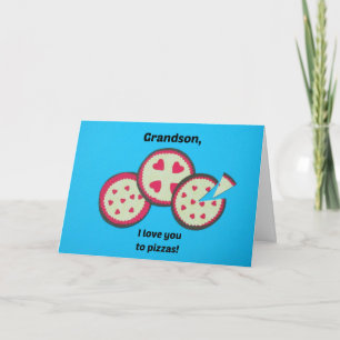 Valentine for Grandson - Pizza humour Holiday Card