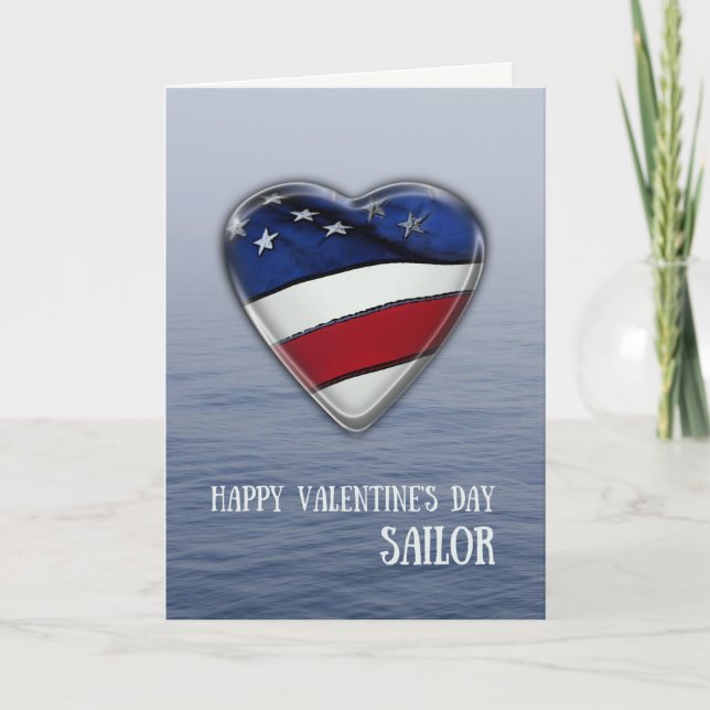 Valentine for Sailor Patriotic Holiday Card (Front)